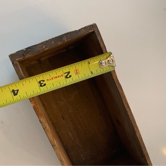 Vintage Lion Brand Pasteurized Chive Cream Cheese Wooden Box 3.5” x  3” x  7” NJ - Picture 6 of 10